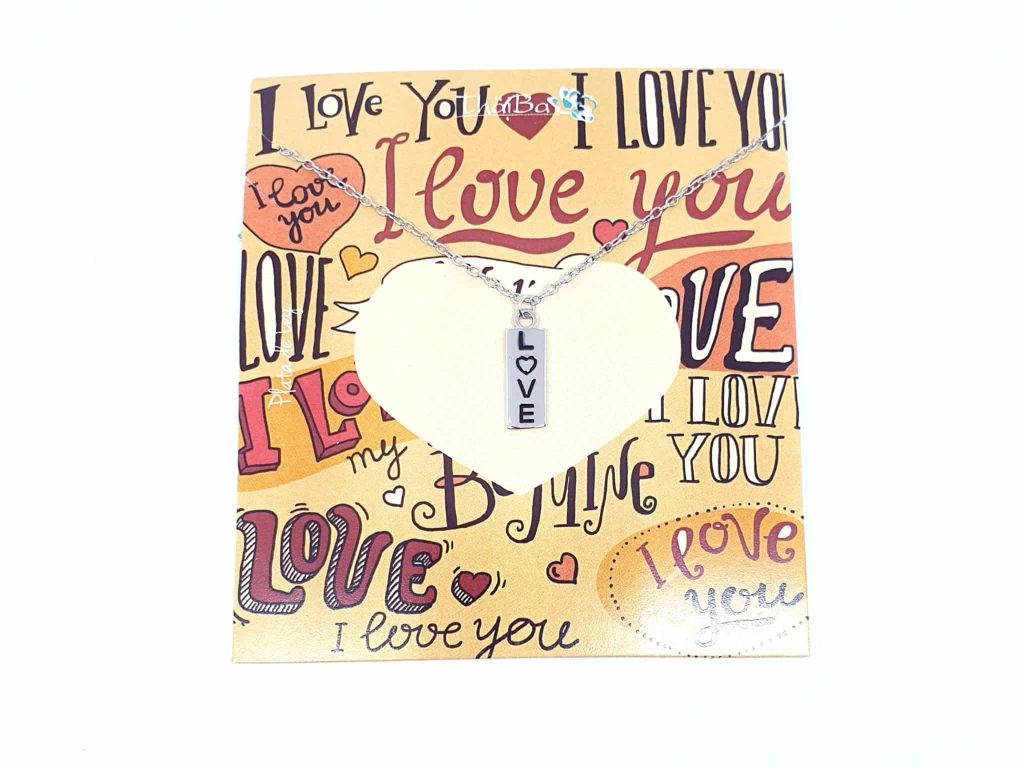 Collar I love de plata de ley