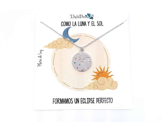 Collar eclipse de plata de ley - Joyería Zafir