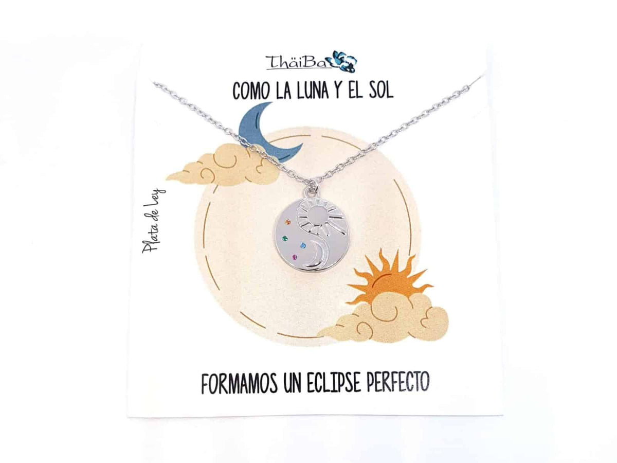 Collar eclipse de plata de ley - vista adicional