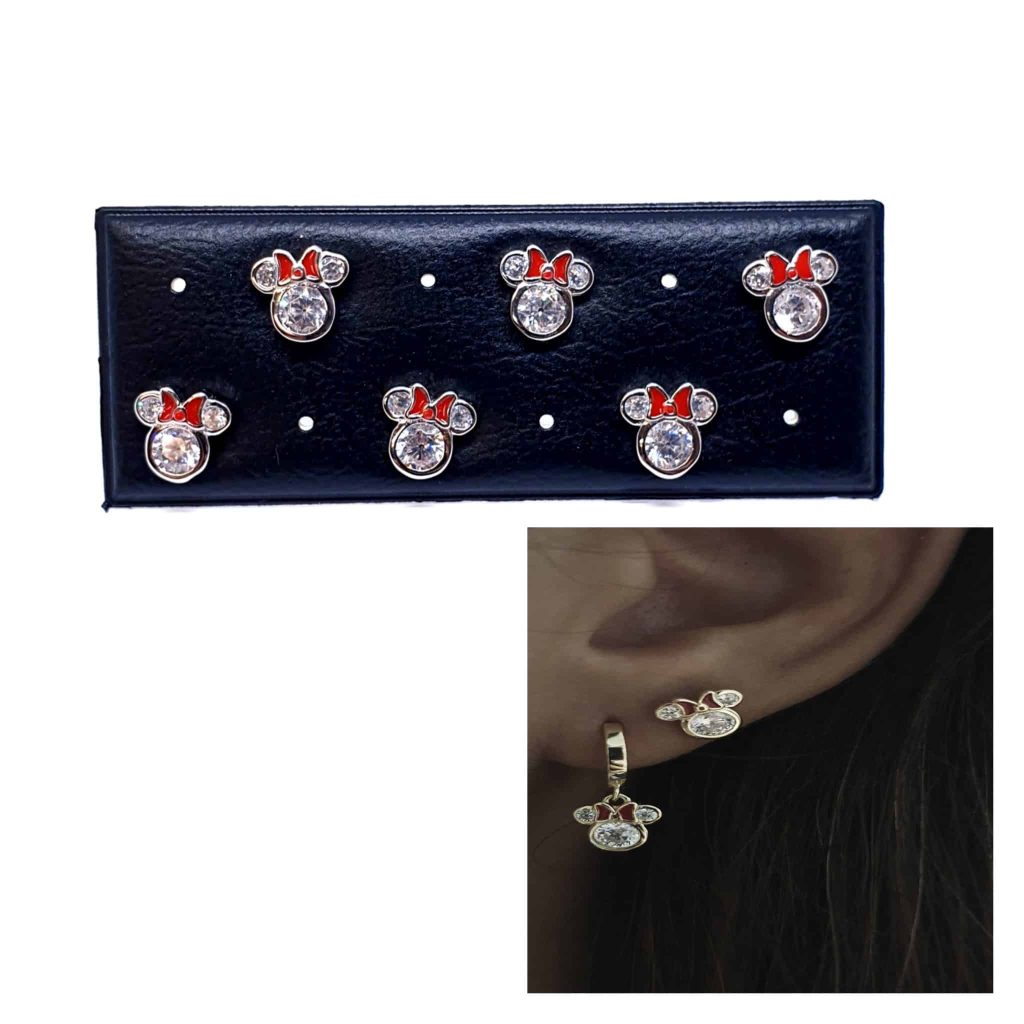 Pendientes Minnie de plata de ley