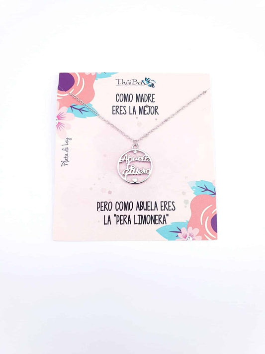 Collar abuela, te quiero de plata de ley