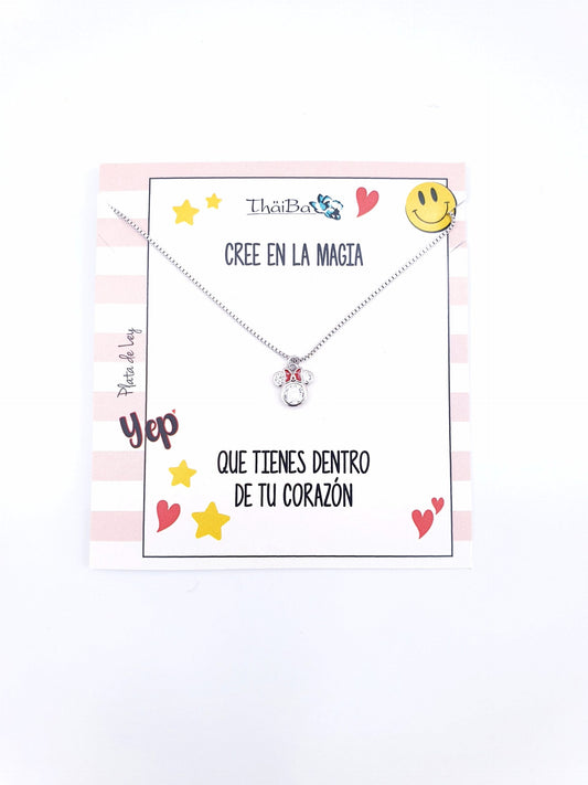 Collar plata Minnie