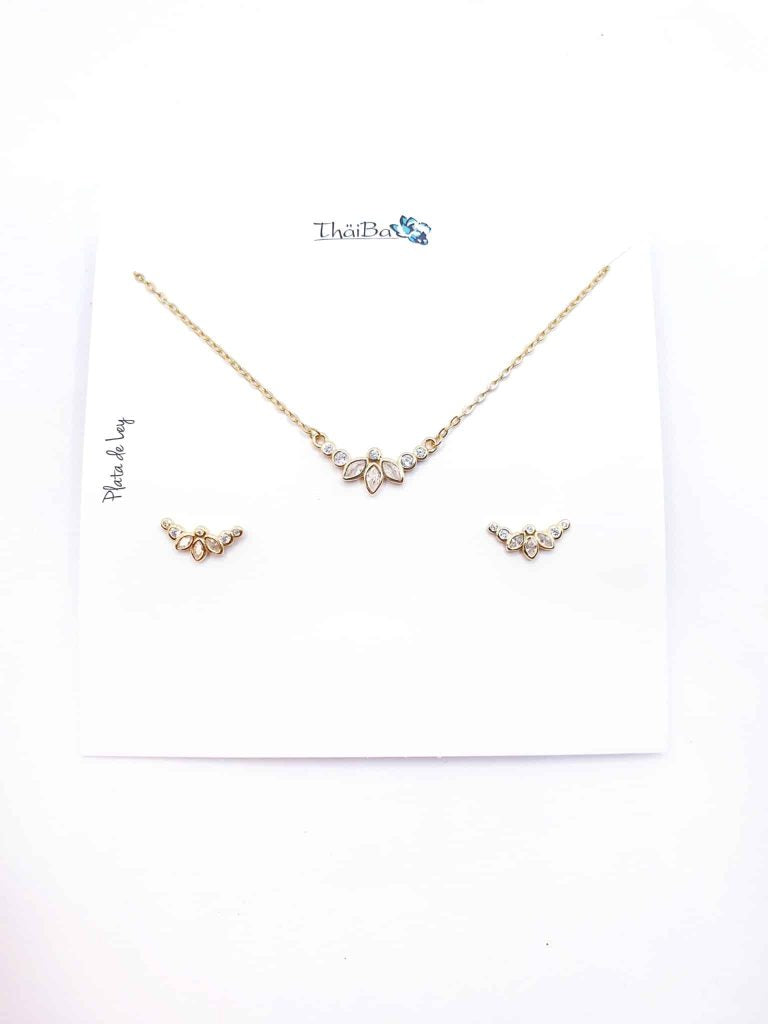 Set pétalos oro de 14 quilates