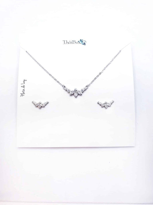 Set pétalos de plata de ley
