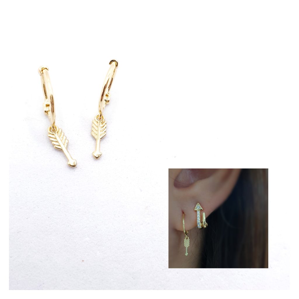 Pendientes flechitas oro