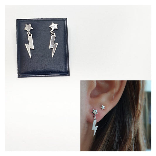 Pendientes rayo y estrella