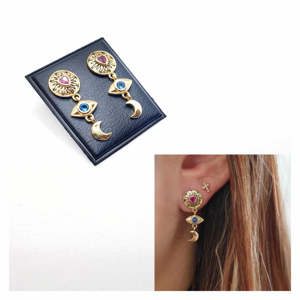 Pendientes mystic oro de 14 quilates