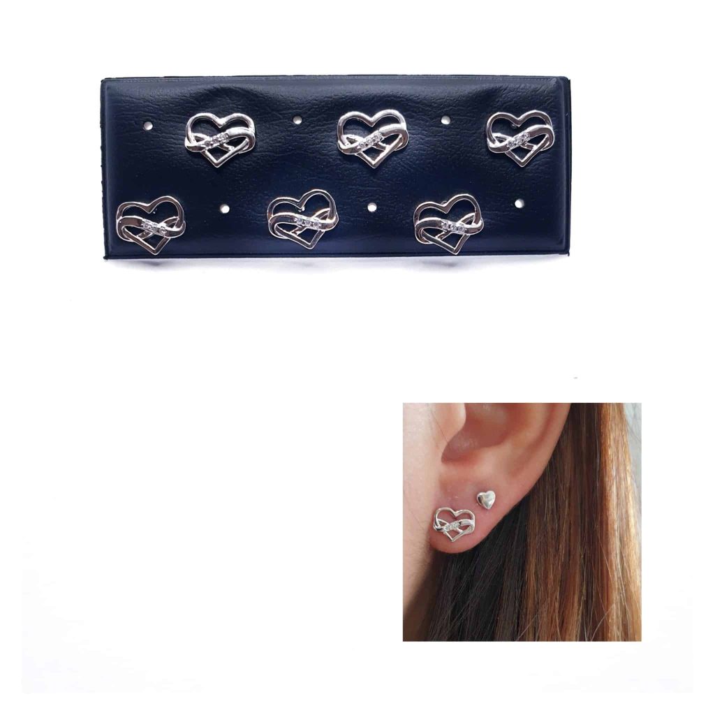 Pendientes corazón infinito de plata de ley