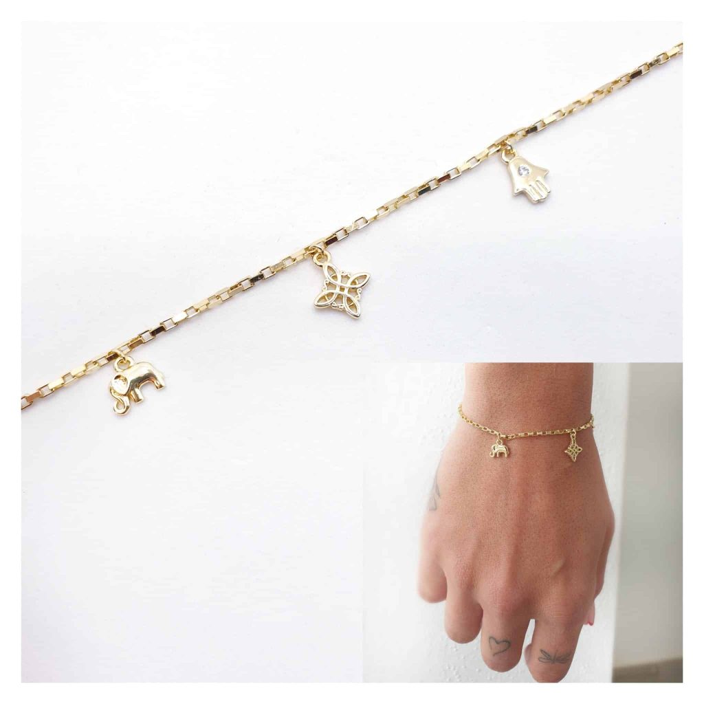 Pulsera protección oro de 14 quilates