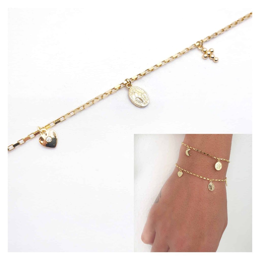 Pulsera Fe oro de 14 quilates
