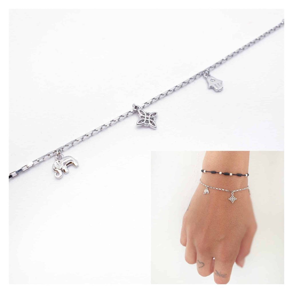 Pulsera protección de plata de ley