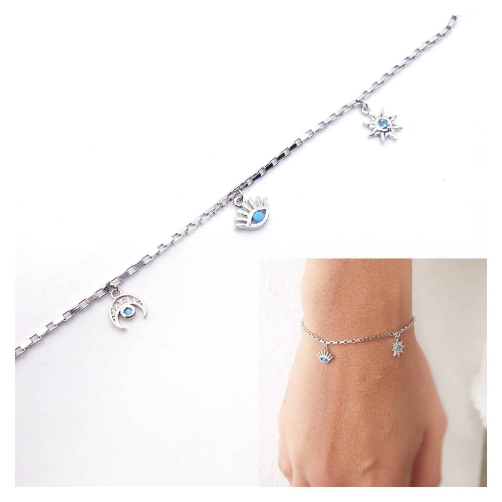 Pulsera mystic blue de plata de ley