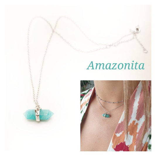 Collar piedra natural Amazonita