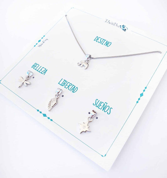 Collar cuatro en uno Destino de plata de ley - Joyería Zafir