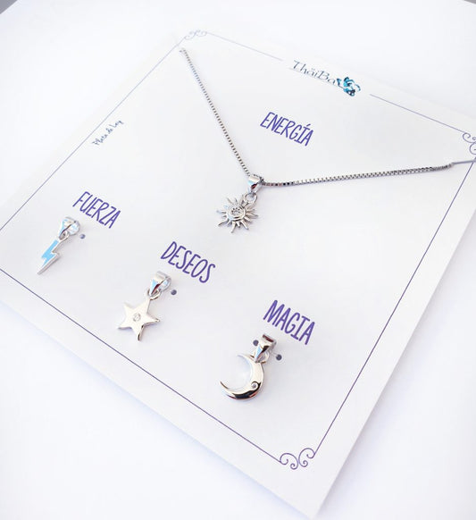 Collar plata cuatro en uno Energía