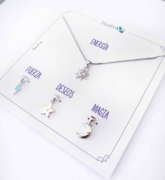 Collar cuatro en uno Energía de plata de ley - Joyería Zafir