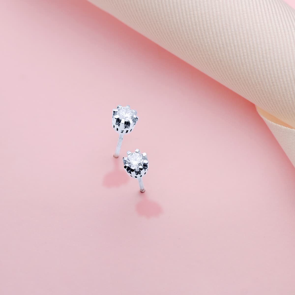 Pendientes con Diamantes Laboratorio 0,30 Qtes. G-vs2. de oro blanco 18K