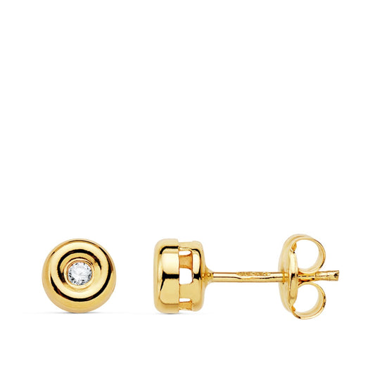 18K PENDIENTES ORO AMARILLO DIAMANTES LABORATORIO VS2-G 0,05 QTS. CIERRE PRESION 4,5 MM