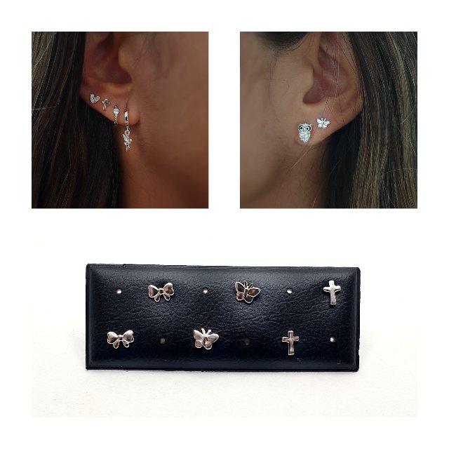 Pendientes rosca Sweet de plata de ley - Joyería Zafir