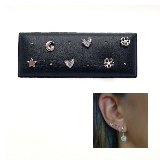 Pendientes rosca mix happy de plata de ley - Joyería Zafir