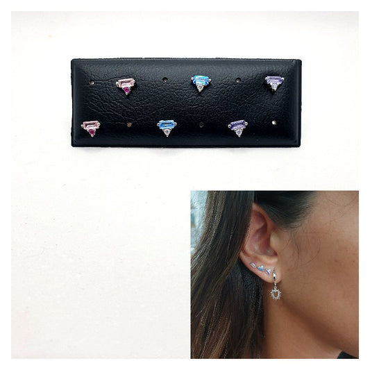 Pendientes minis baguette de plata de ley - Joyería Zafir