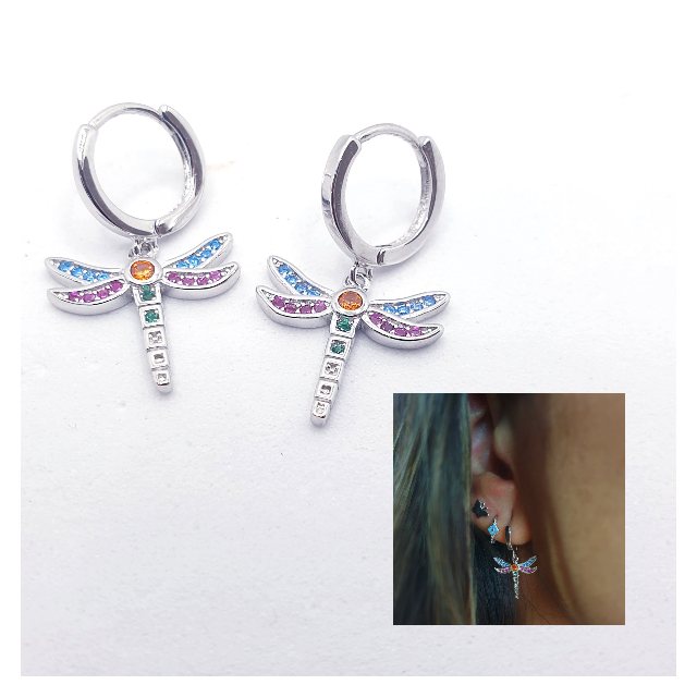 Pendientes libélulas de plata de ley - Joyería Zafir