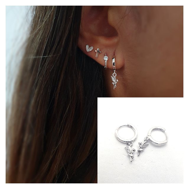 Pendientes Hada de plata de ley