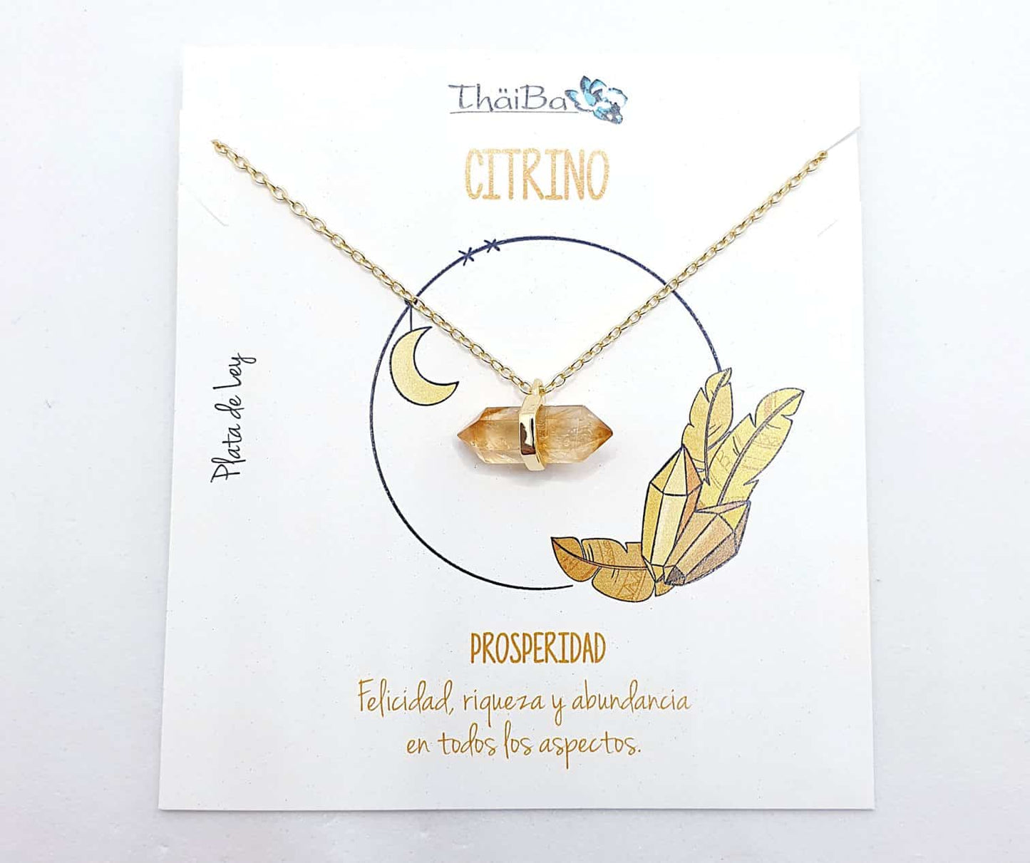 Collar citrino oro prisma de 14 quilates