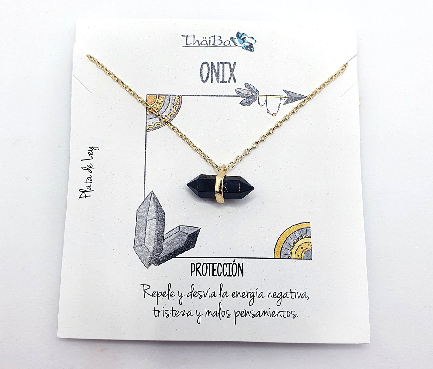 Collar ónix prisma oro de 14 quilates