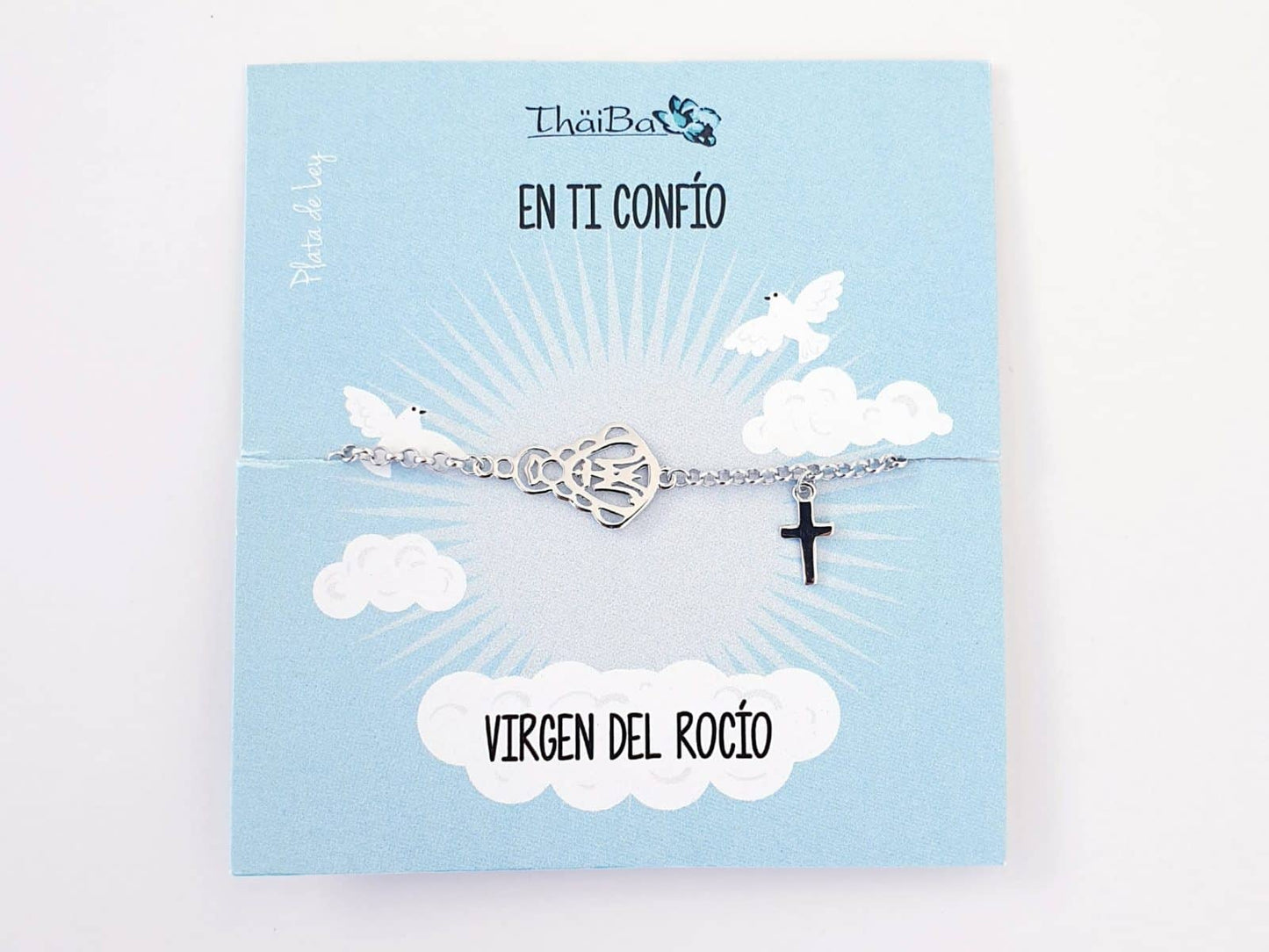 Pulsera Virgen del Rocío de plata de ley