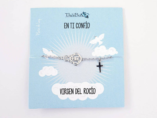 Pulsera Virgen del Rocío de plata de ley