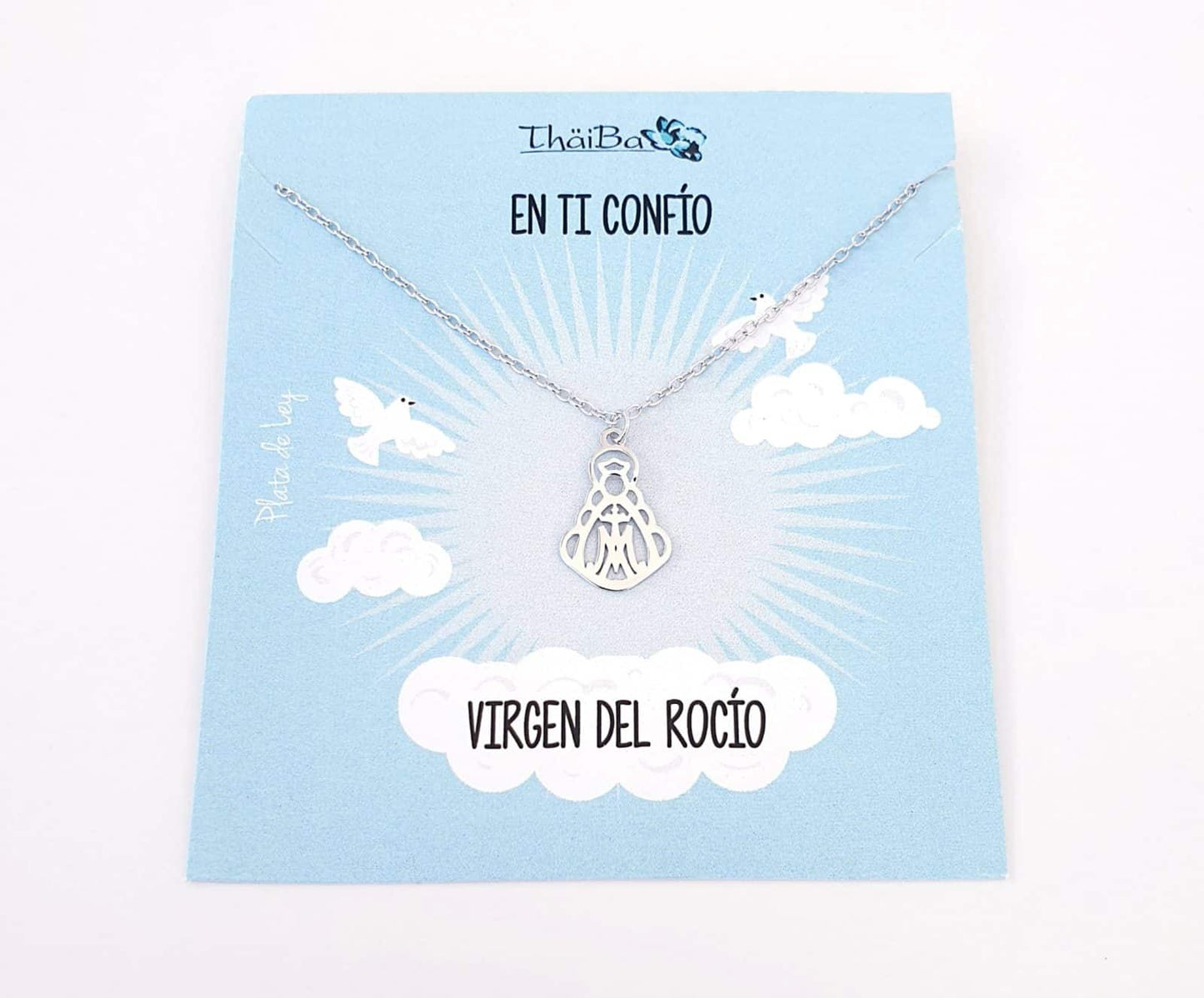 Collar Virgen del Rocío de plata de ley
