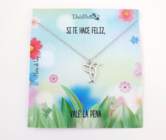 Collar colibrí de plata de ley - Joyería Zafir