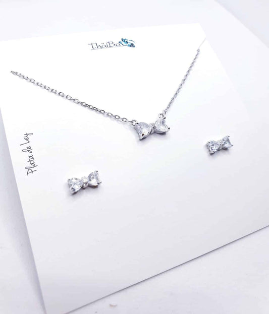 Set coquette blanco de plata de ley