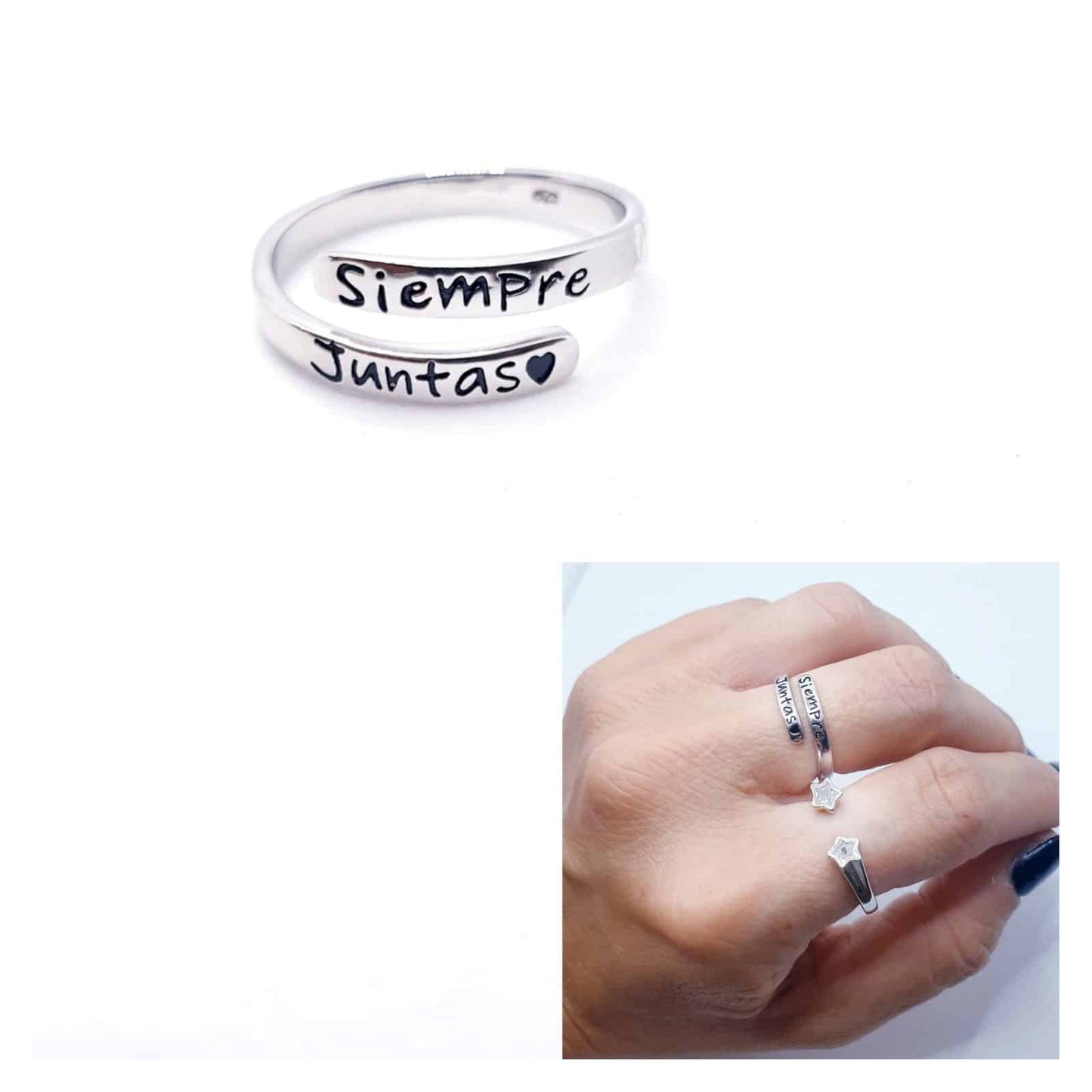 Anillo Siempre Juntas de plata de ley