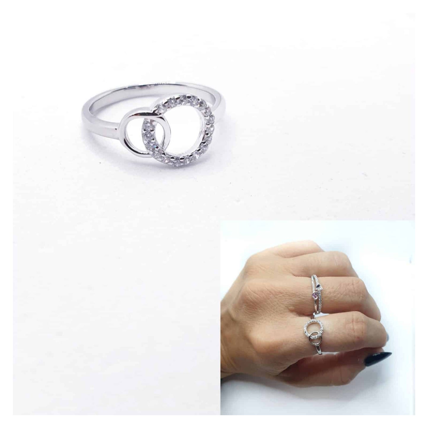 Anillo aros forever de plata de ley