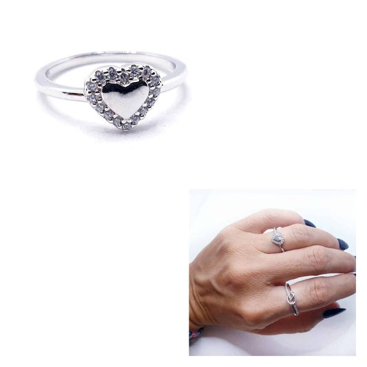 Anillo corazón de plata de ley - Joyería Zafir