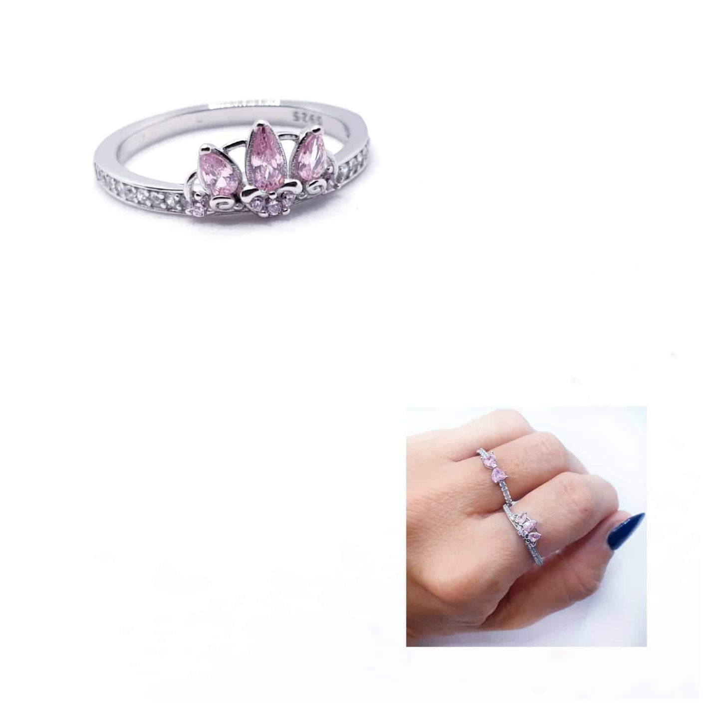 Anillo princesa de plata de ley