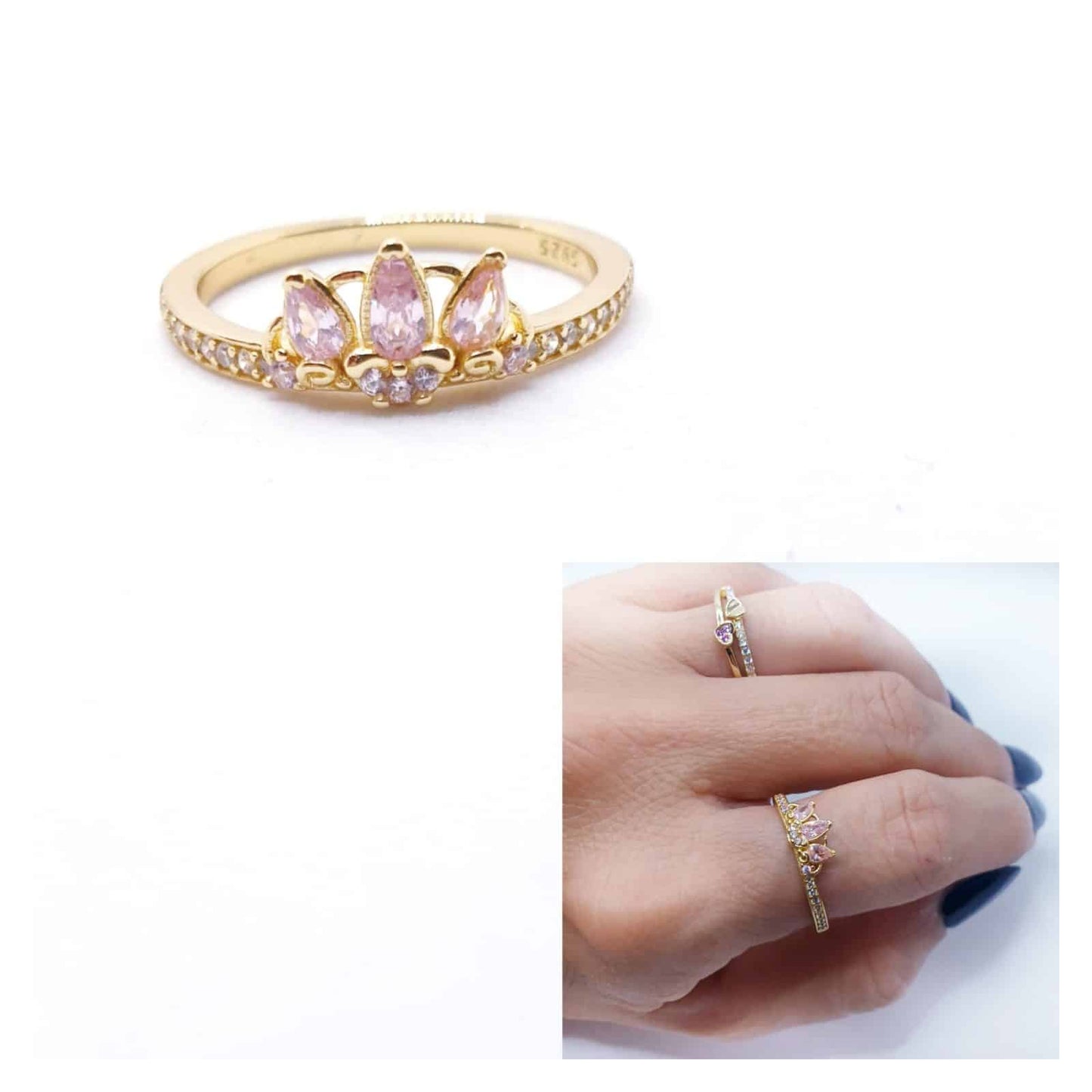 Anillo princesa oro de 14 quilates