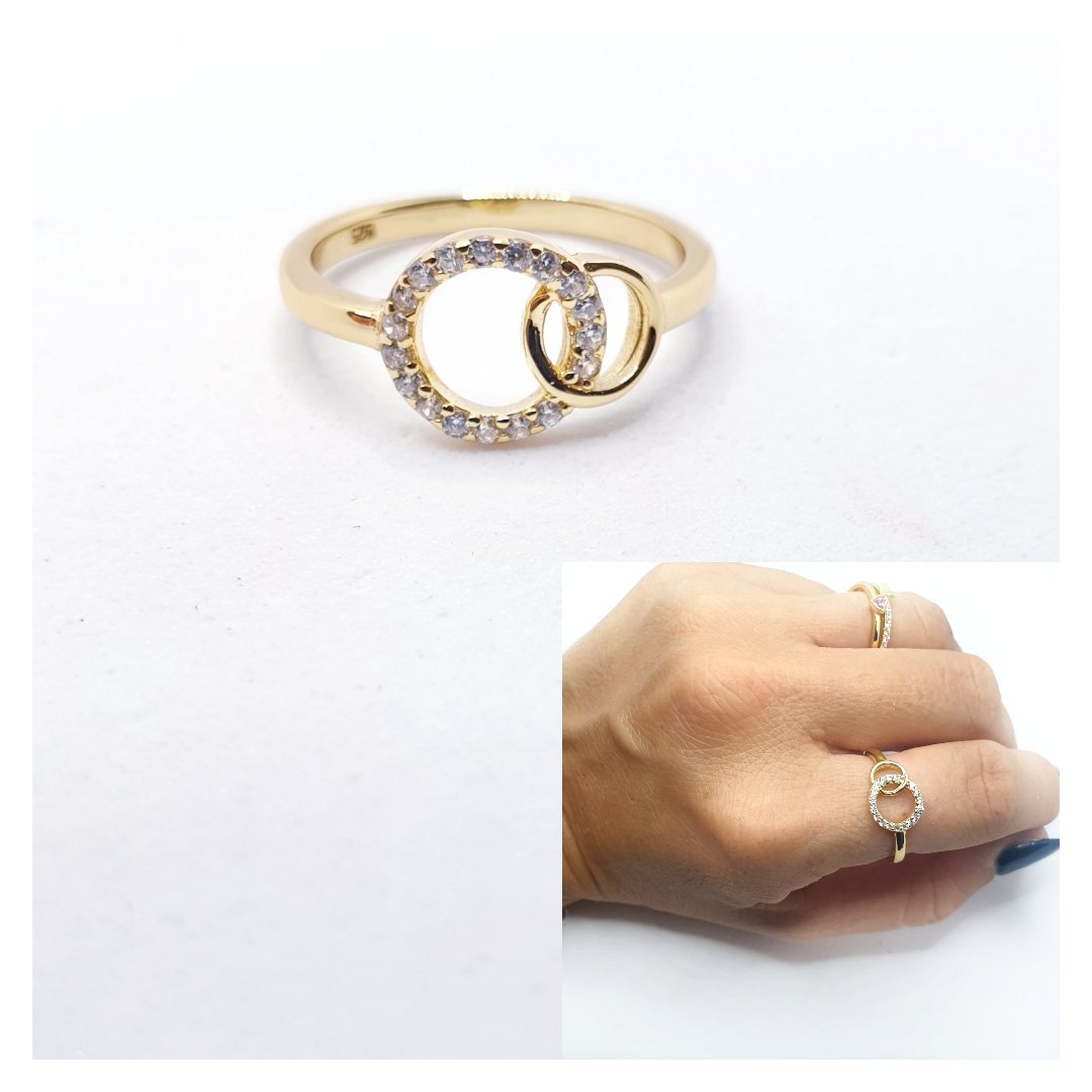 Anillo aros forever oro de 14 quilates