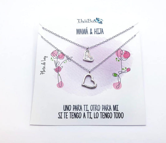 Collares mamá & hija de plata de ley