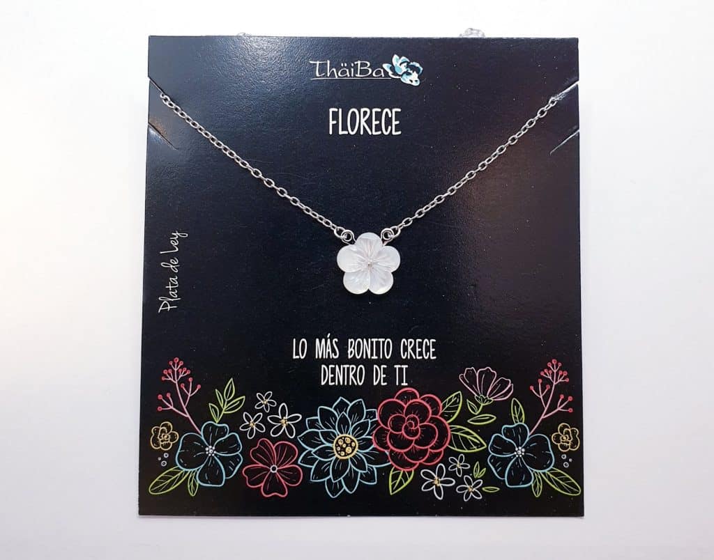 Collar flor nácar de plata de ley - Joyería Zafir