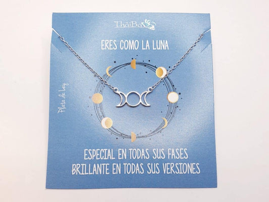 Collar lunas de plata de ley