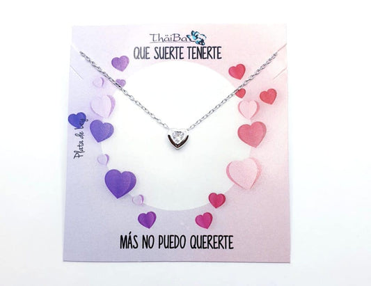 Collar corazón de plata de ley
