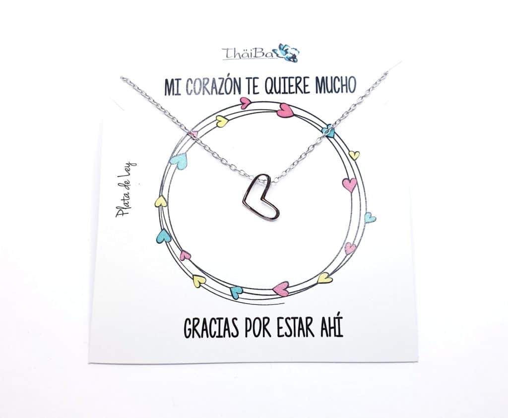 Collar corazón calado de plata de ley - Joyería Zafir