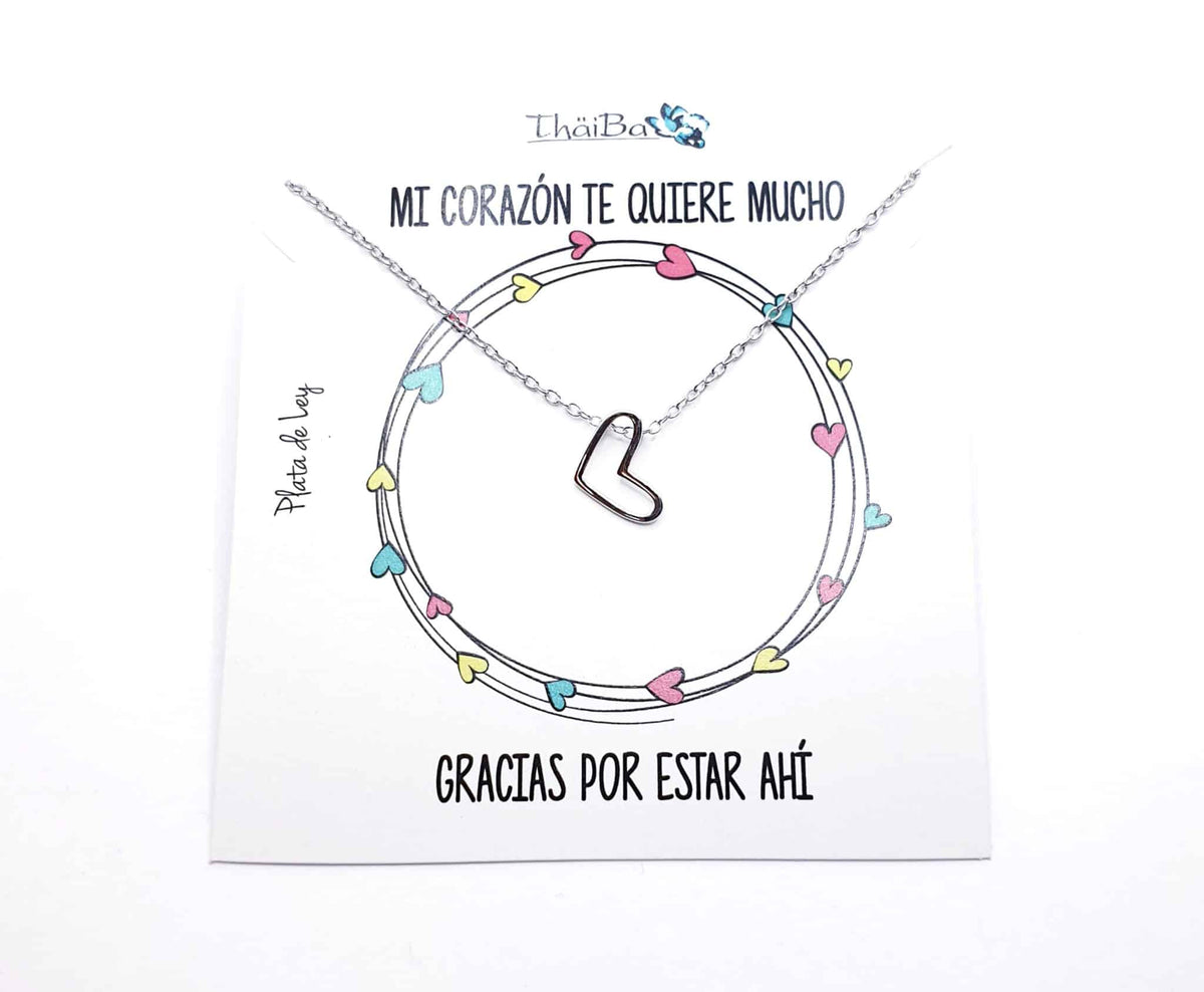 Collar corazón calado de plata de ley - vista adicional