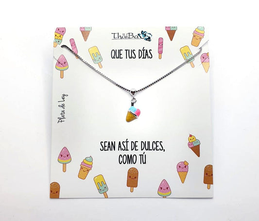 Collar Helado infantil de plata de ley