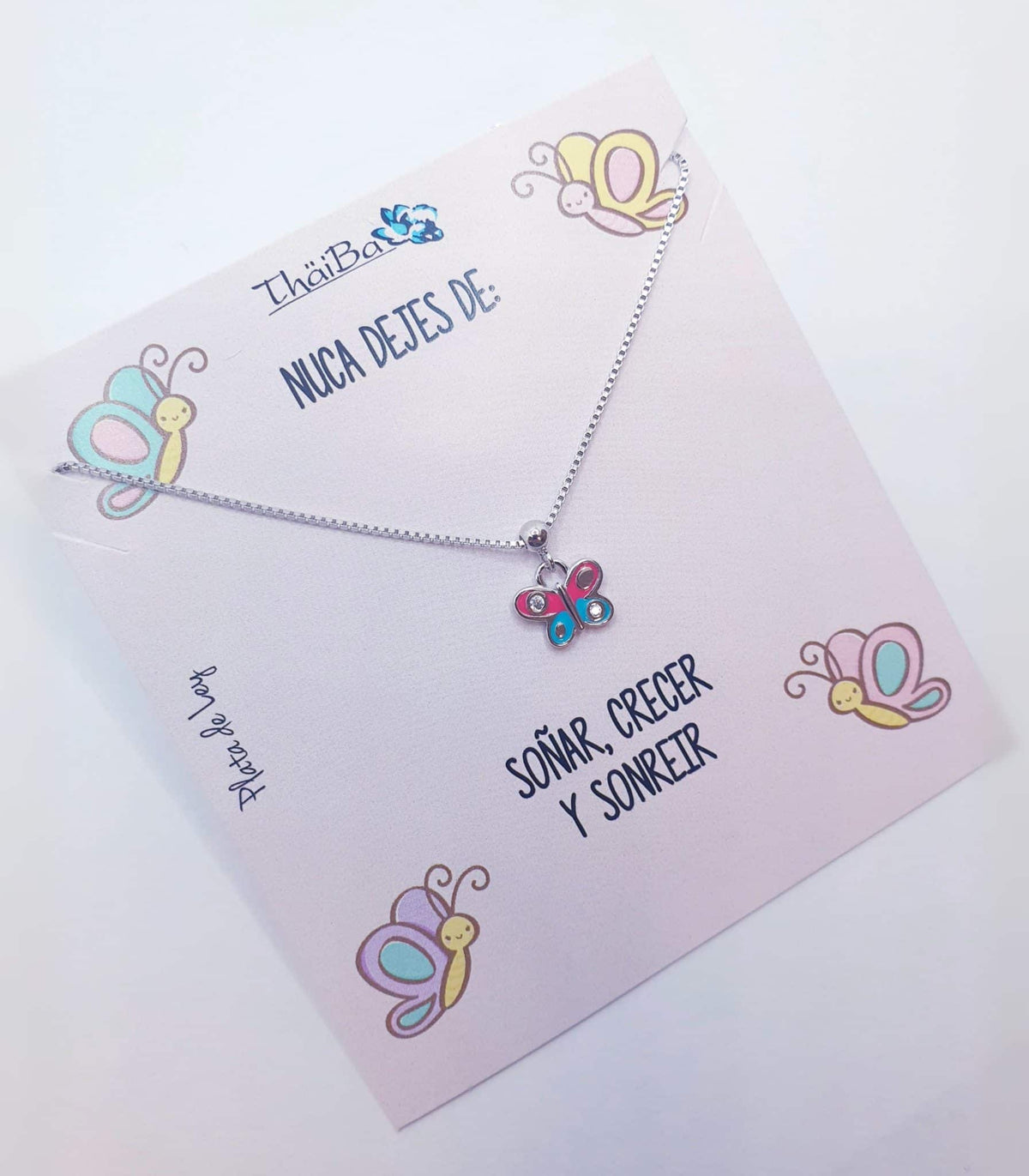 Pendientes mariposa infantil de plata de ley - vista adicional