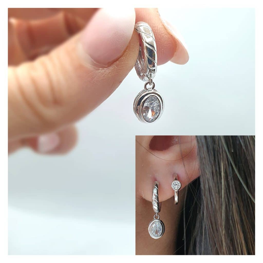 Pendientes Luz ovalo de plata de ley