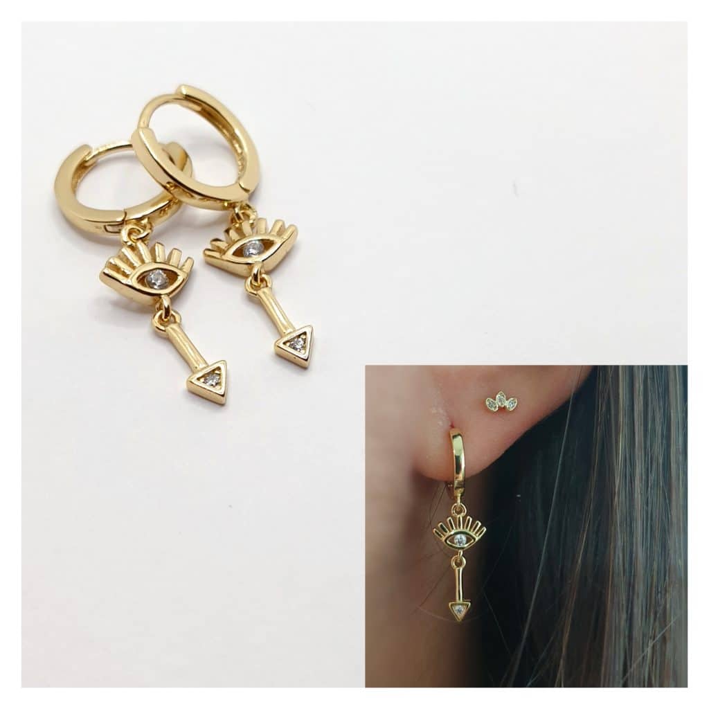 Pendientes amuleto oro de 14 quilates